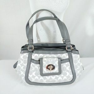 Coach 14934 Cricket Gray Canvas Leather Bag Purse